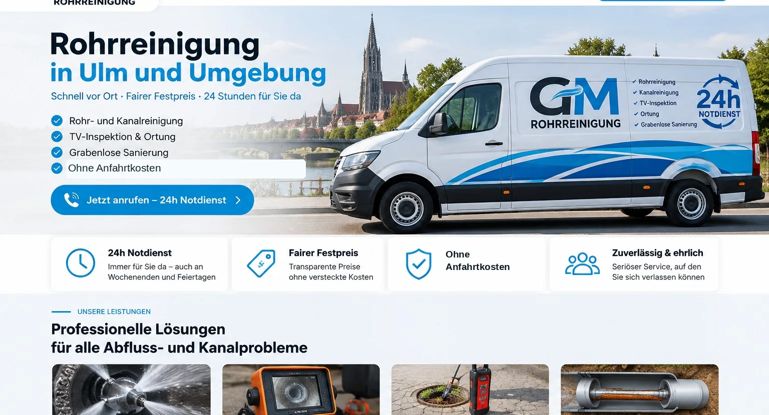 GM Rohrreinigung in Ulm und Umgebung